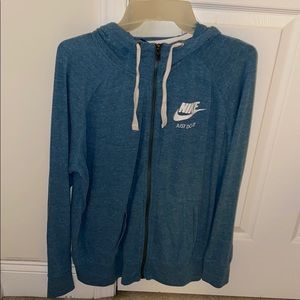 Light Blue Zip Up Nike Hoodie